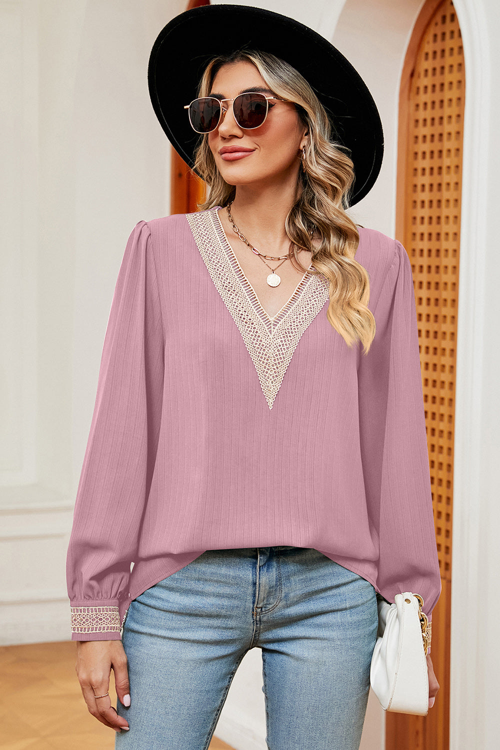 V-Neck Long Sleeve T-Shirt 