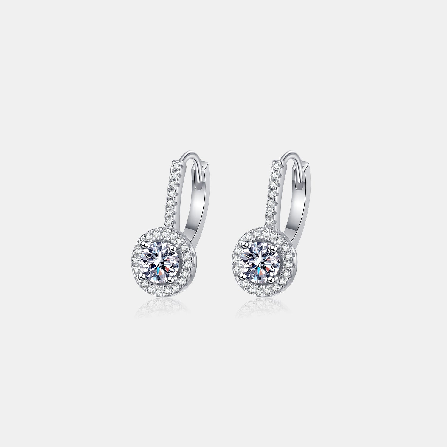 1 Carat Moissanite 925 Sterling Silver Earrings 