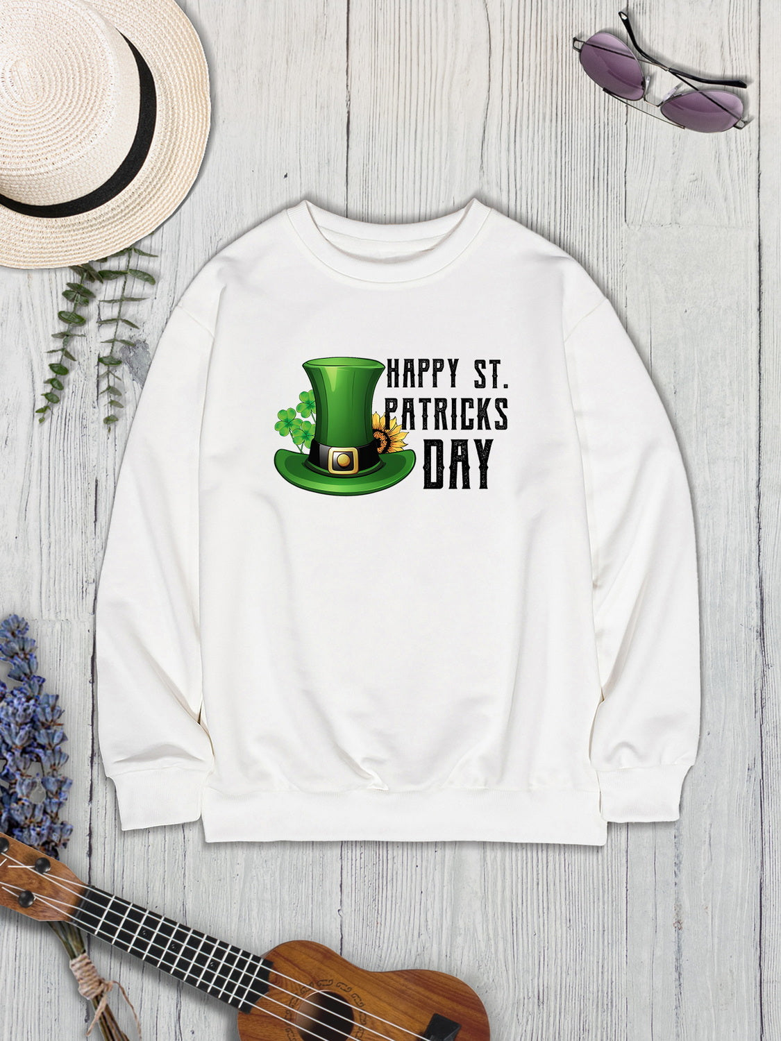 HAPPY ST. PATRICKS DAY Dropped Shoulder Sweatshirt 