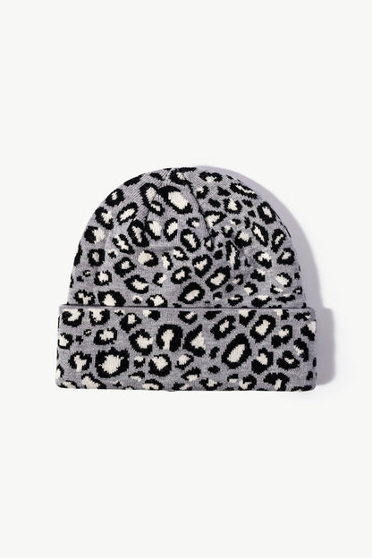 Leopard Pattern Cuffed Beanie