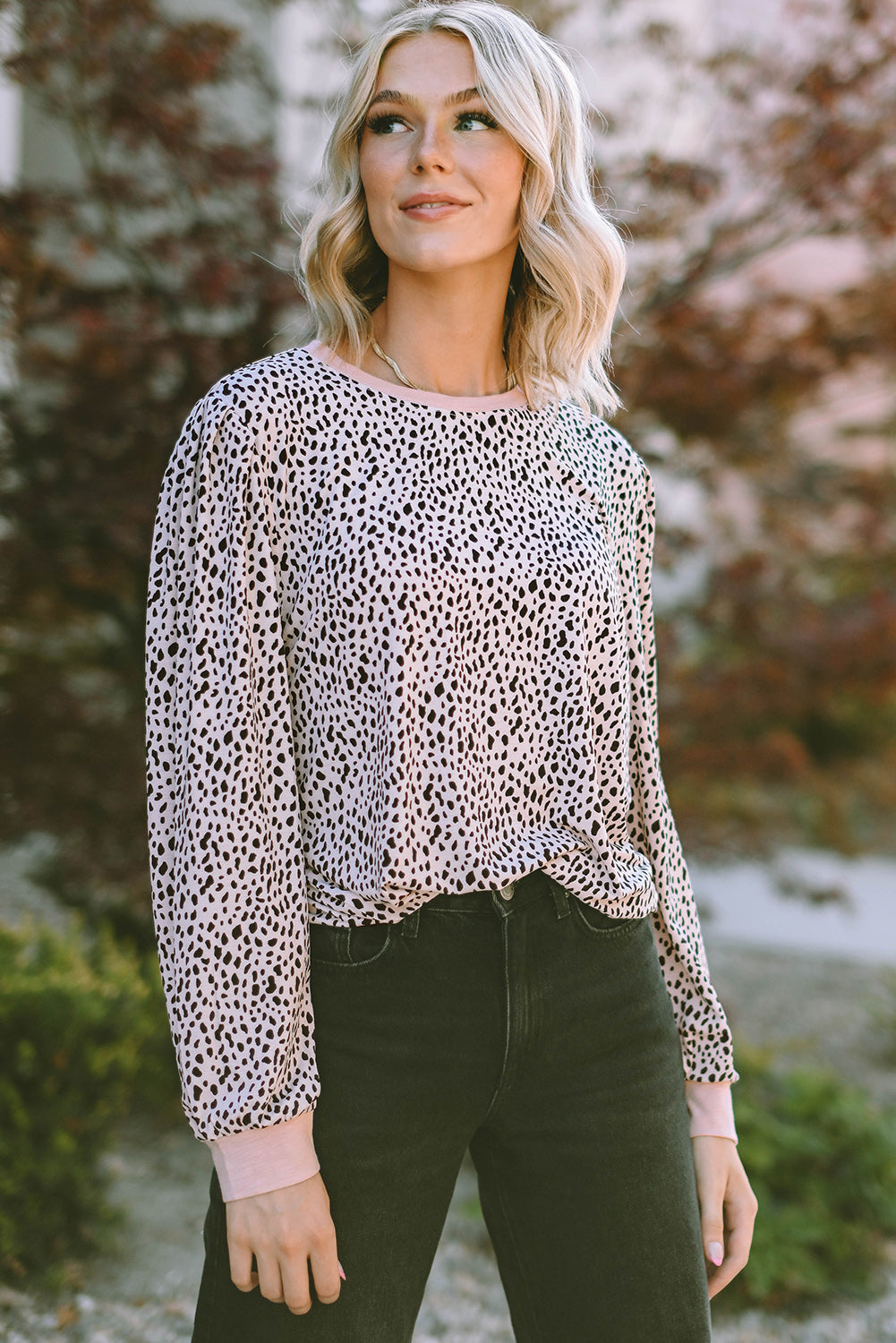 Plus Size Animal Print Round Neck T-Shirt 