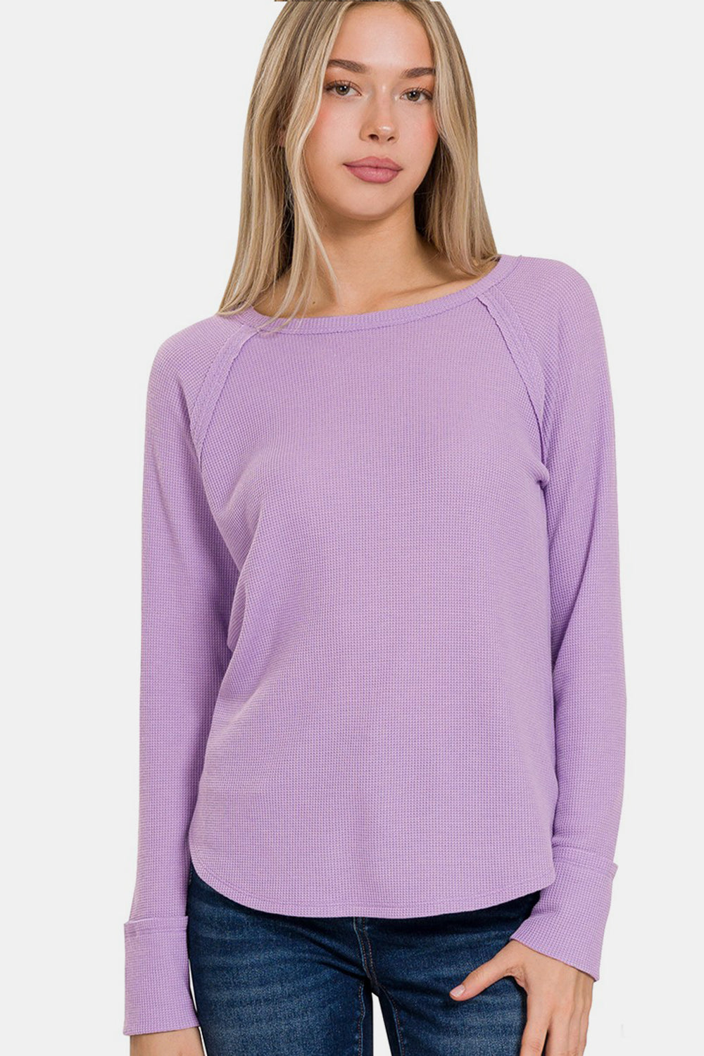 Zenana Waffle Long Sleeve T-Shirt - Babbazon t-shirt