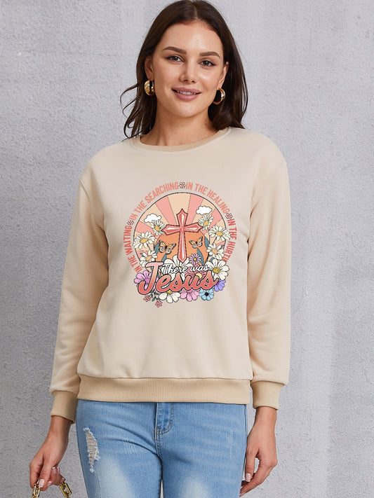 Cross Graphic Round Neck Sweatshirt 