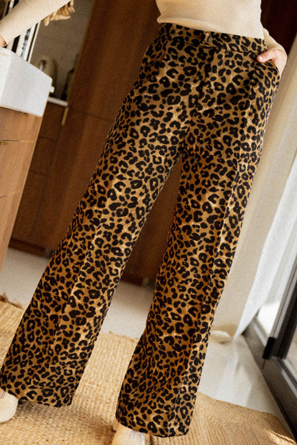 Leopard Wide Leg Pants 