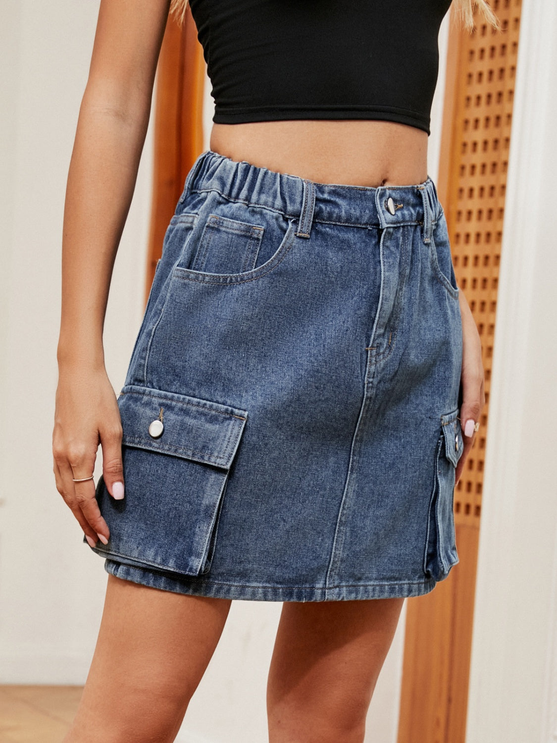 High Waist Denim Skirt 