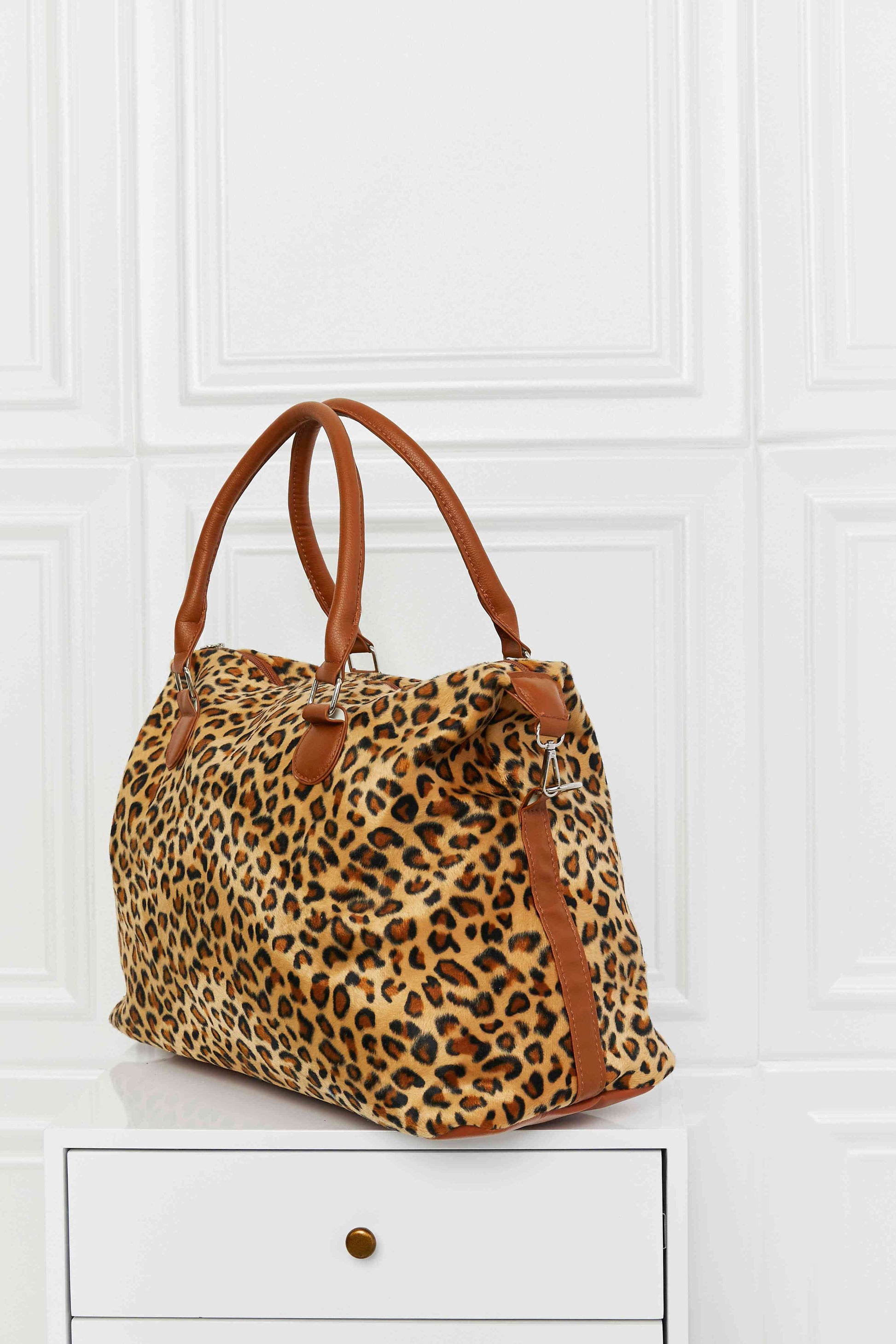 Animal Print Brushed Weekender Bag 