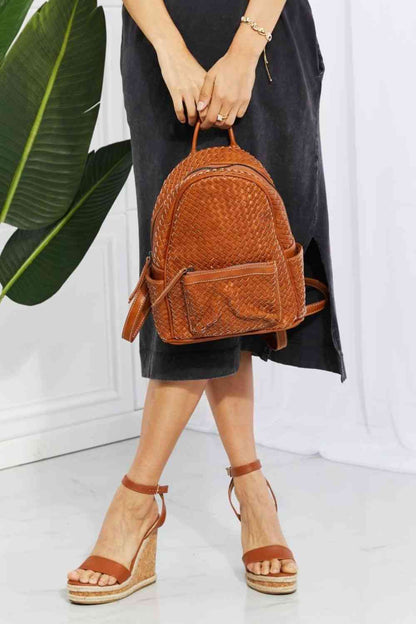 SHOMICO Certainly Chic Faux Leather Woven Backpack 