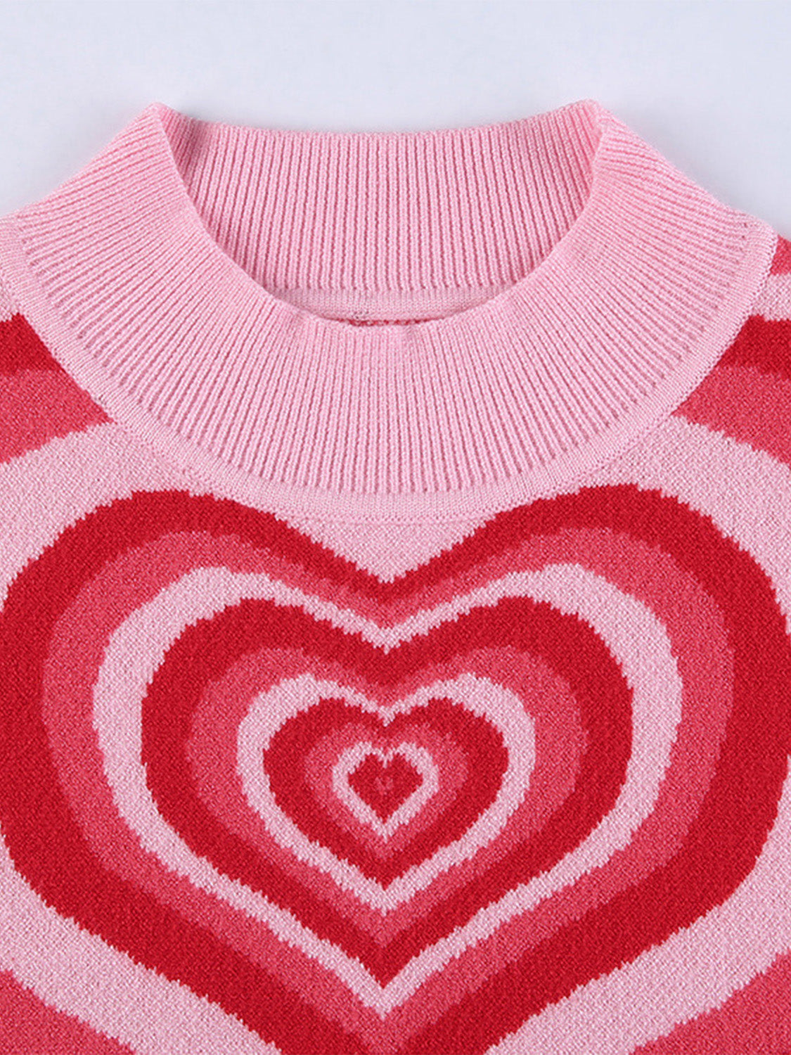 Heart Mock Neck Sweater Vest 