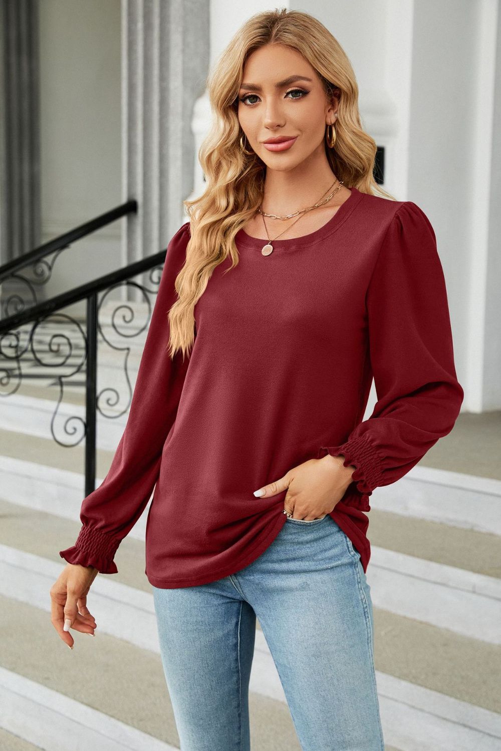 Round Neck Long Sleeve T-Shirt 