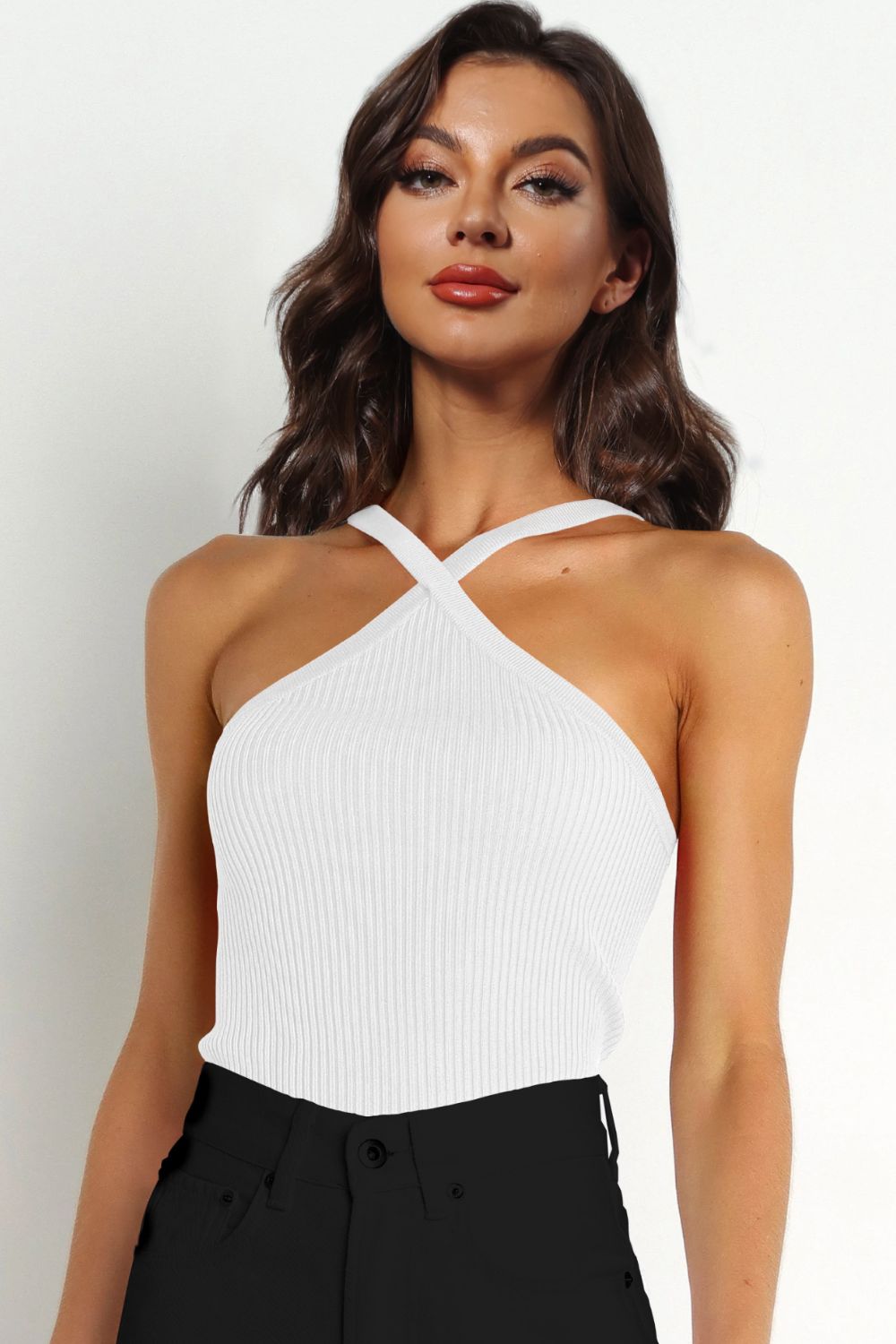 Ribbed Cami Top - Babbazon Tops