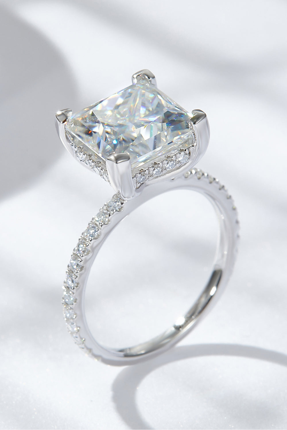 5.52 Carat Moissanite Side Stone Ring 