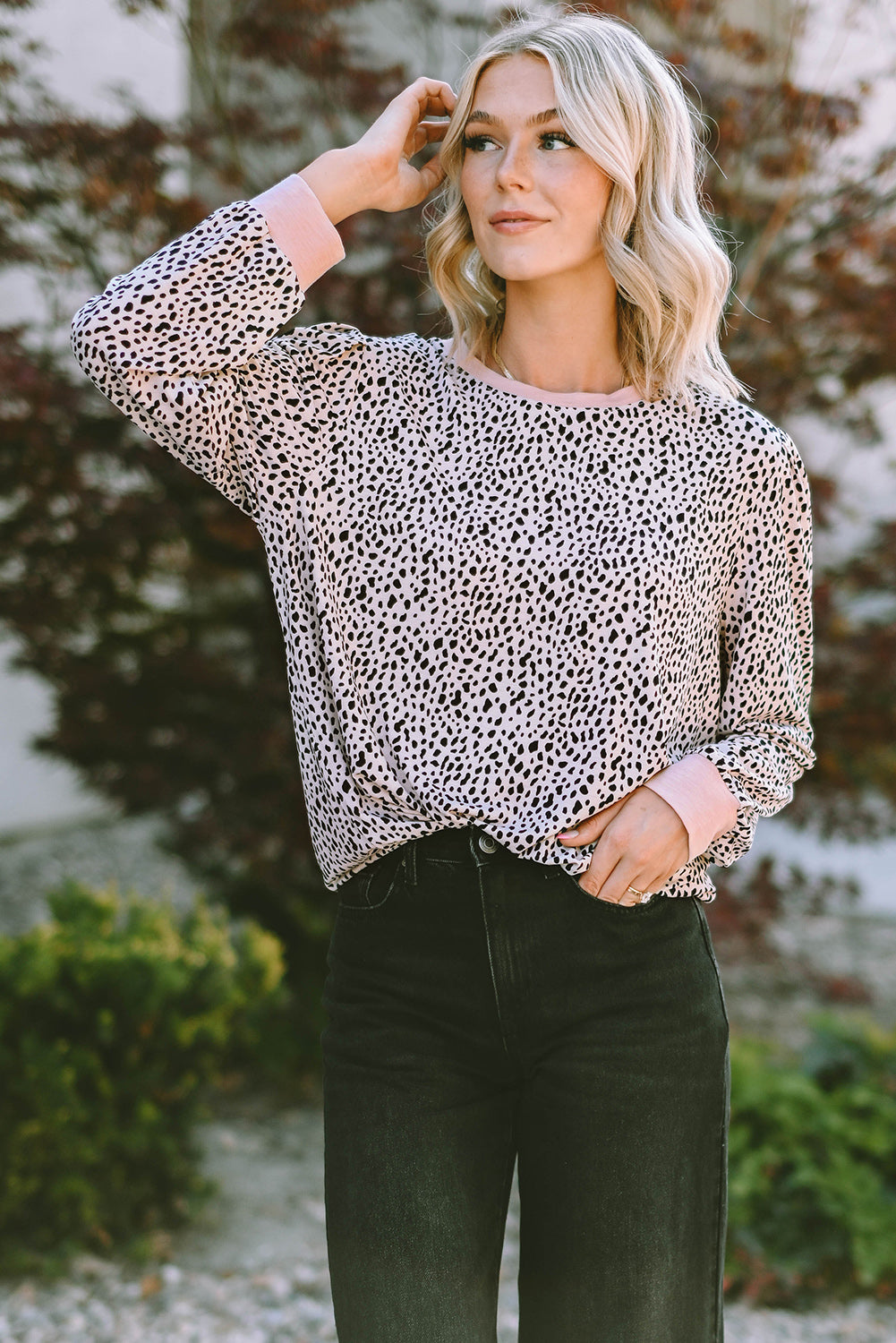 Plus Size Animal Print Round Neck T-Shirt 