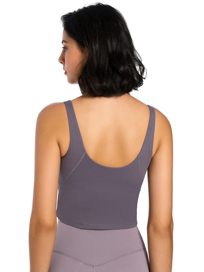 Scoop Neck Wide Strap Active Tank 