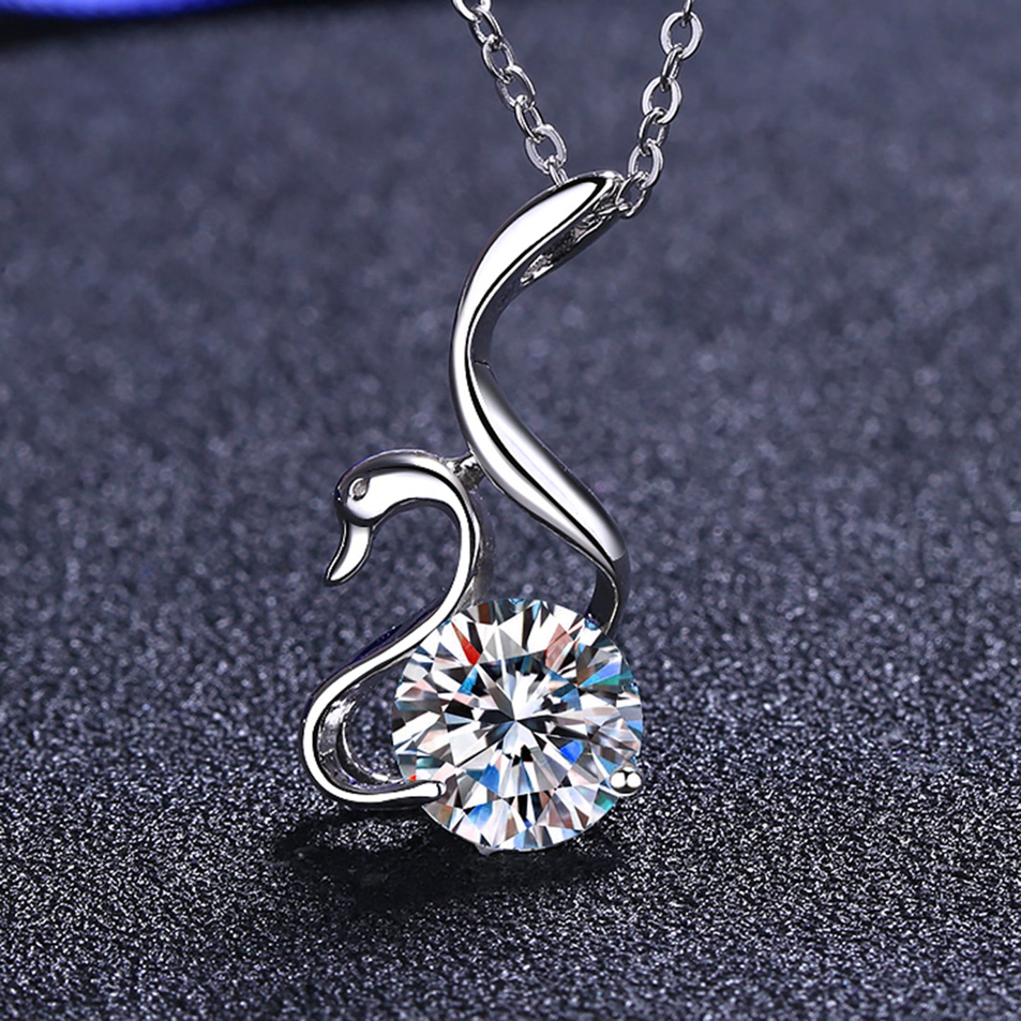 2 Carat Moissanite 925 Sterling Silver Necklace 