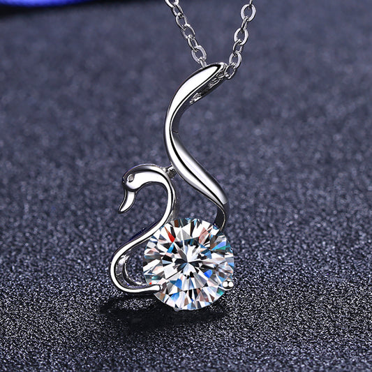 2 Carat Moissanite 925 Sterling Silver Necklace 