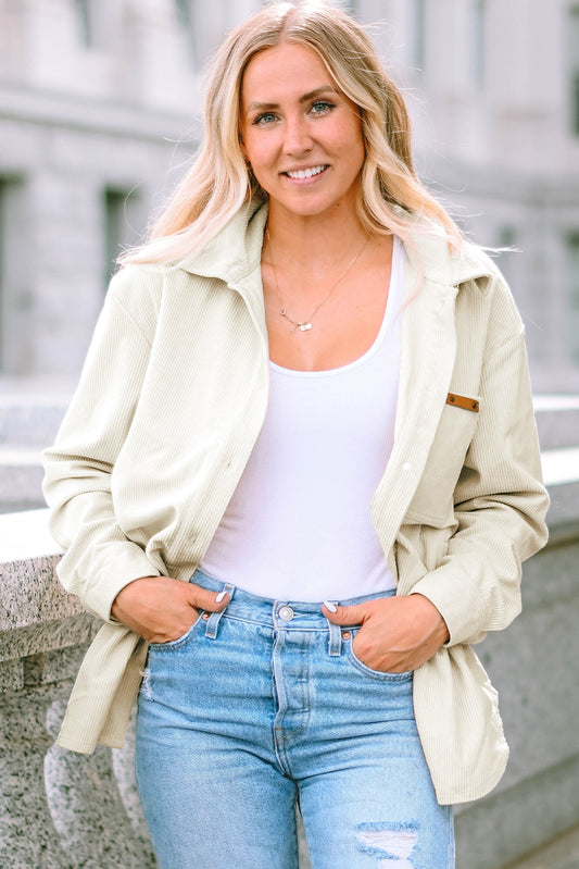 Collared Neck Button Down Jacket 