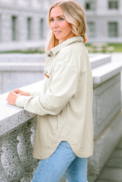 Collared Neck Button Down Jacket 