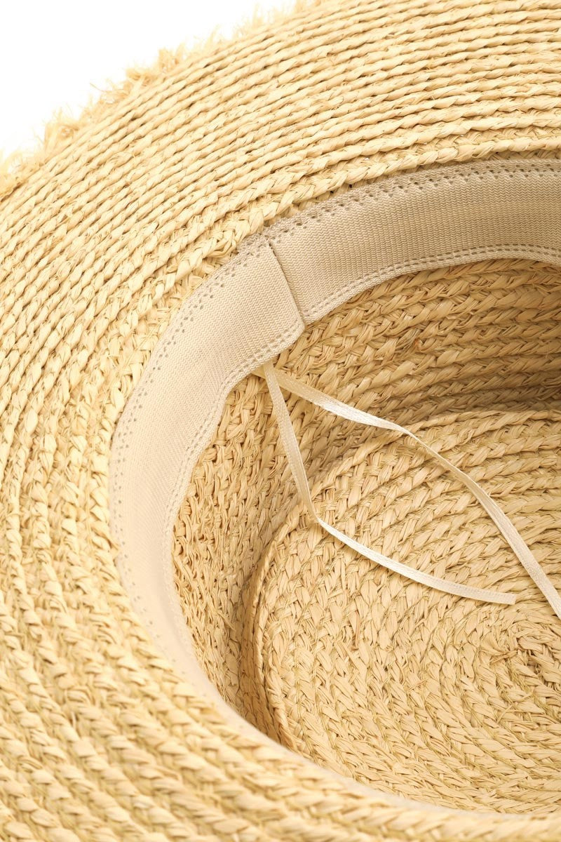 Fame Cutout Woven Straw Hat 