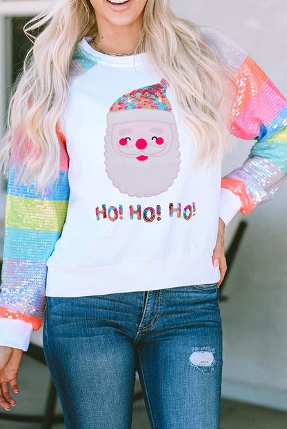 Santa Sequin Long Sleeve Sweatshirt 