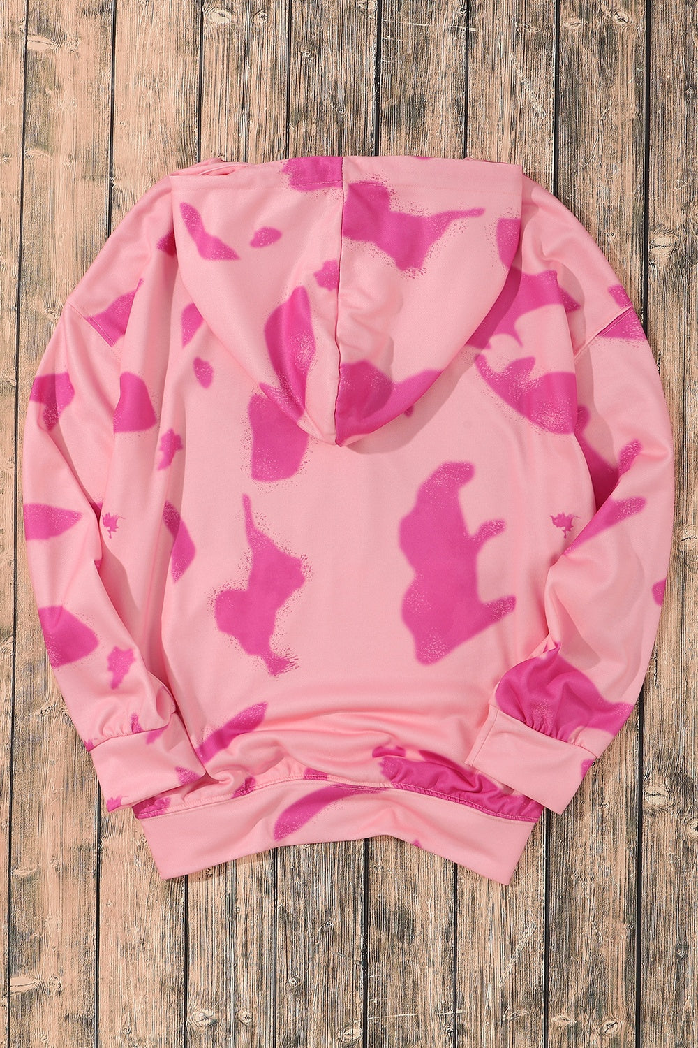 Printed Drawstring Kangaroo Pocket Hoodie 