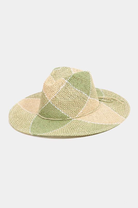 Fame Contrast Straw Braid Hat 