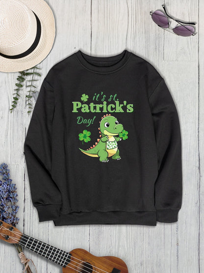 IT'S ST. PATRICK'S DAY Graphic Round Neck Sweatshirt 