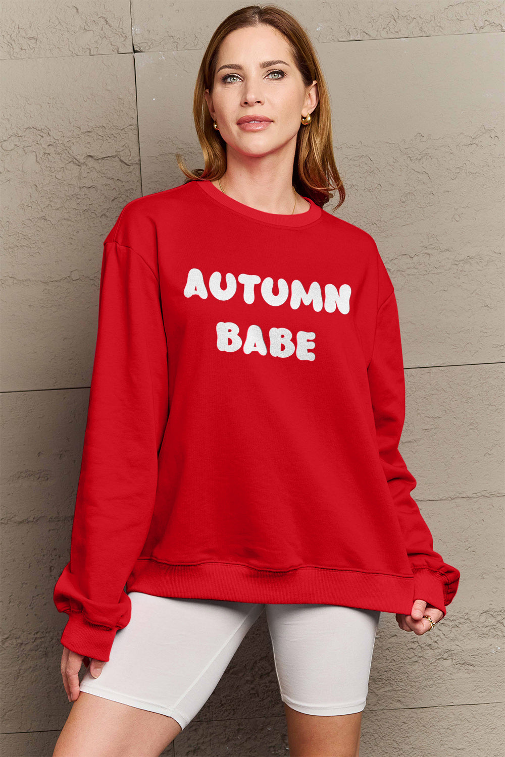 Simply Love Full Size AUTUMN BABE Graphic Sweatshirt 