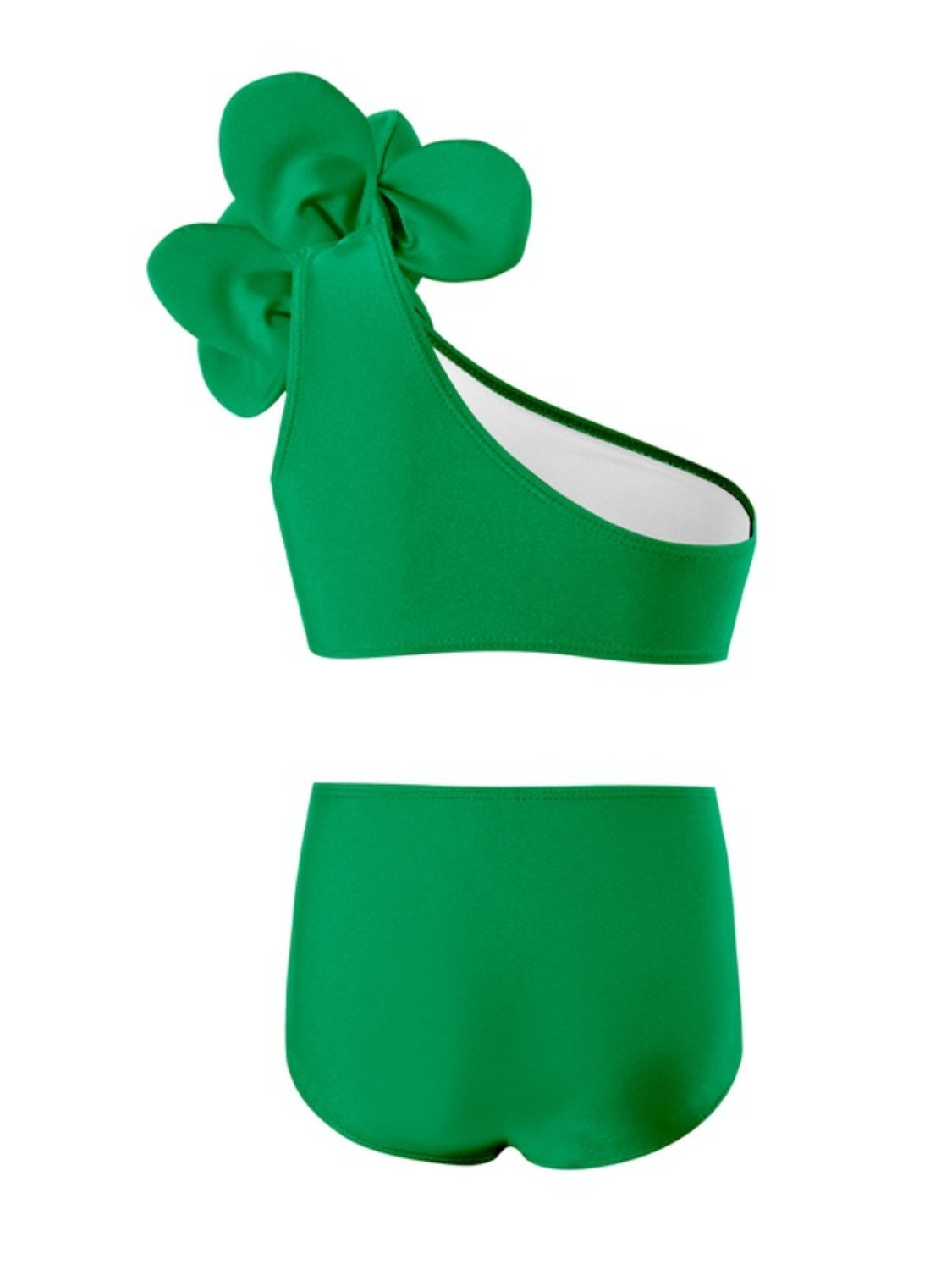 Single Shoulder Top and Brief Swim Set 