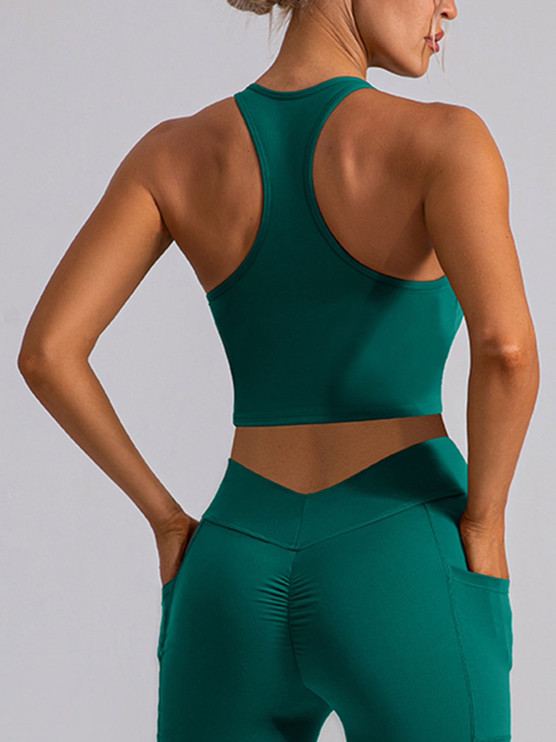 Square Neck Racerback Cropped Tank 