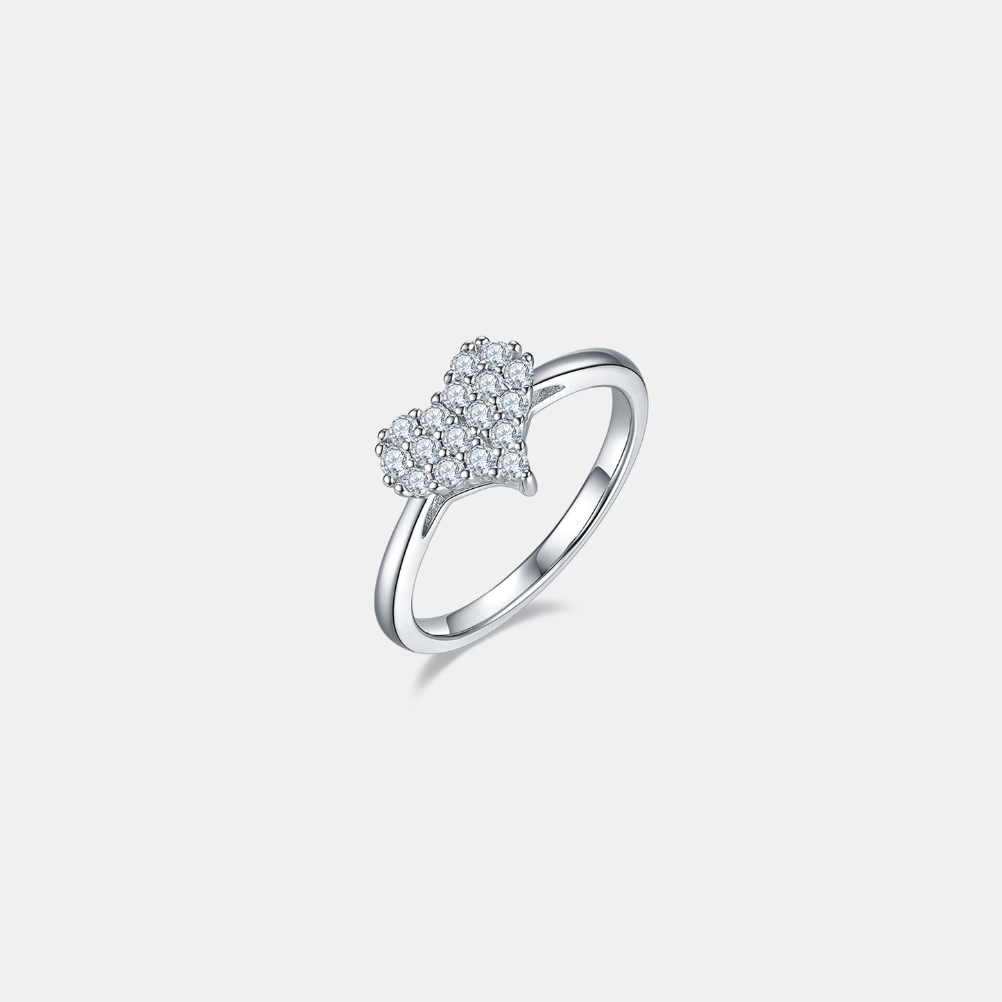 Moissanite 925 Sterling Silver Heart Ring 