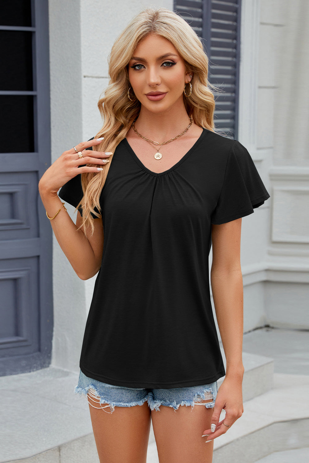 V-Neck Short Sleeve T-Shirt 