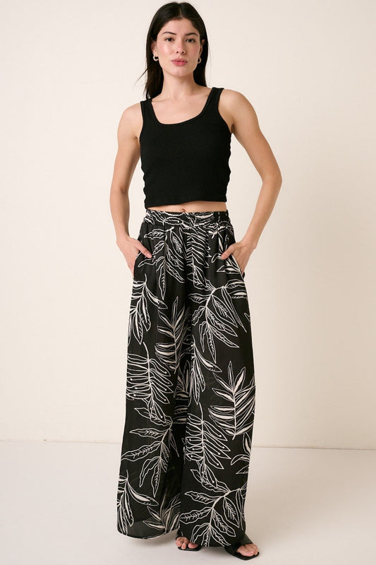 Mittoshop Printed Wide Leg Pants 