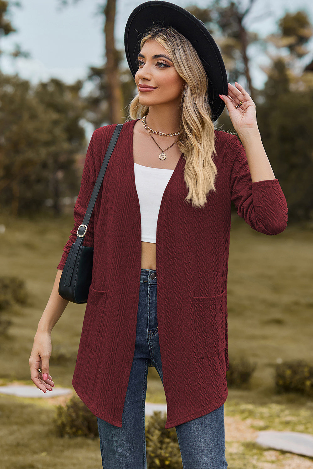 Open Front Long Sleeve Cardigan 