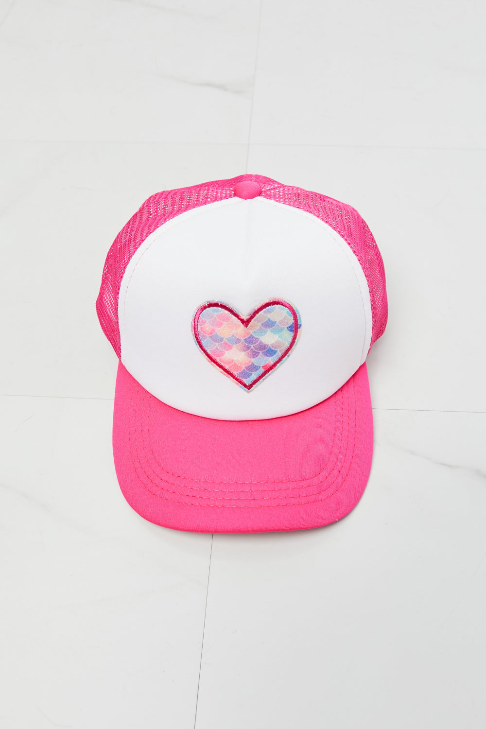 Fame Falling For You Trucker Hat in Pink 