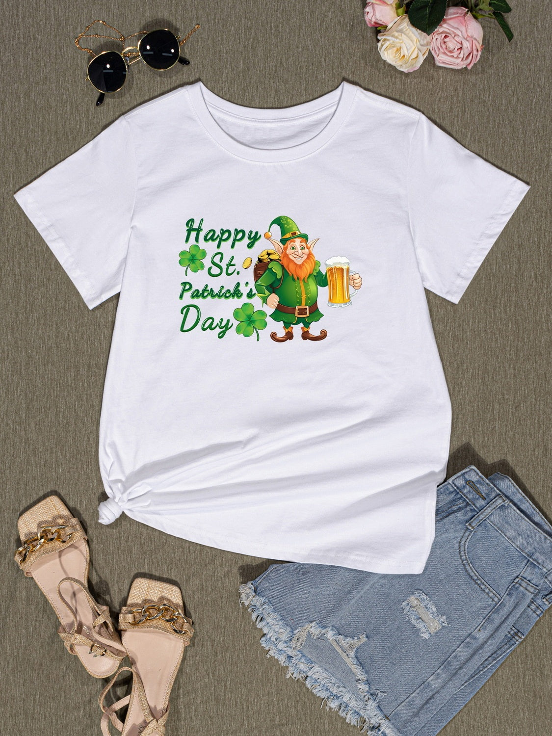 HAPPY ST. PATRICK'S DAY Round Neck T-Shirt 