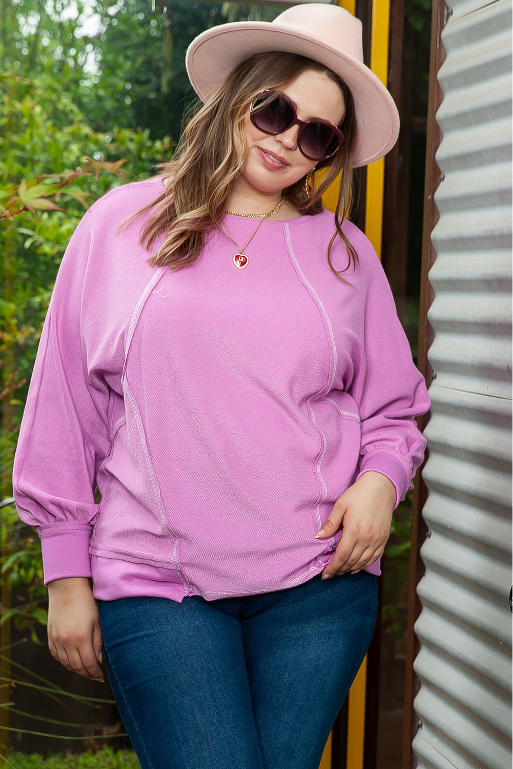 Plus Size Contrast Stitching Long Sleeve T-Shirt 