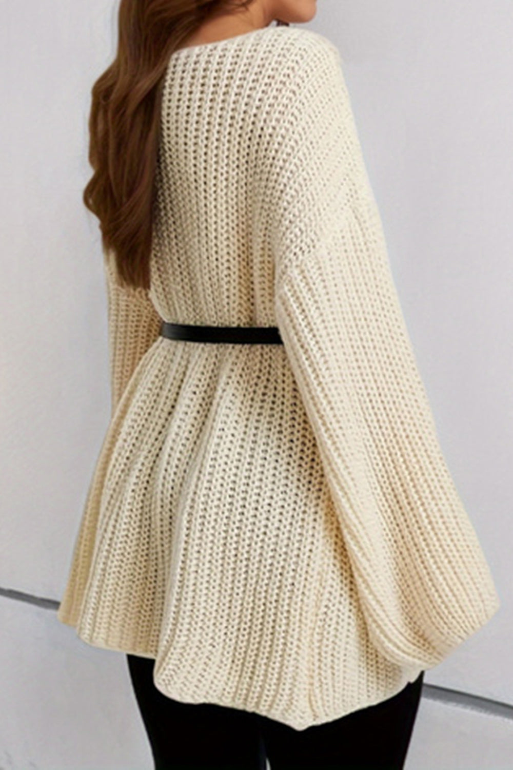 Boat Neck Dropped Shoulder Mini Sweater Dress 