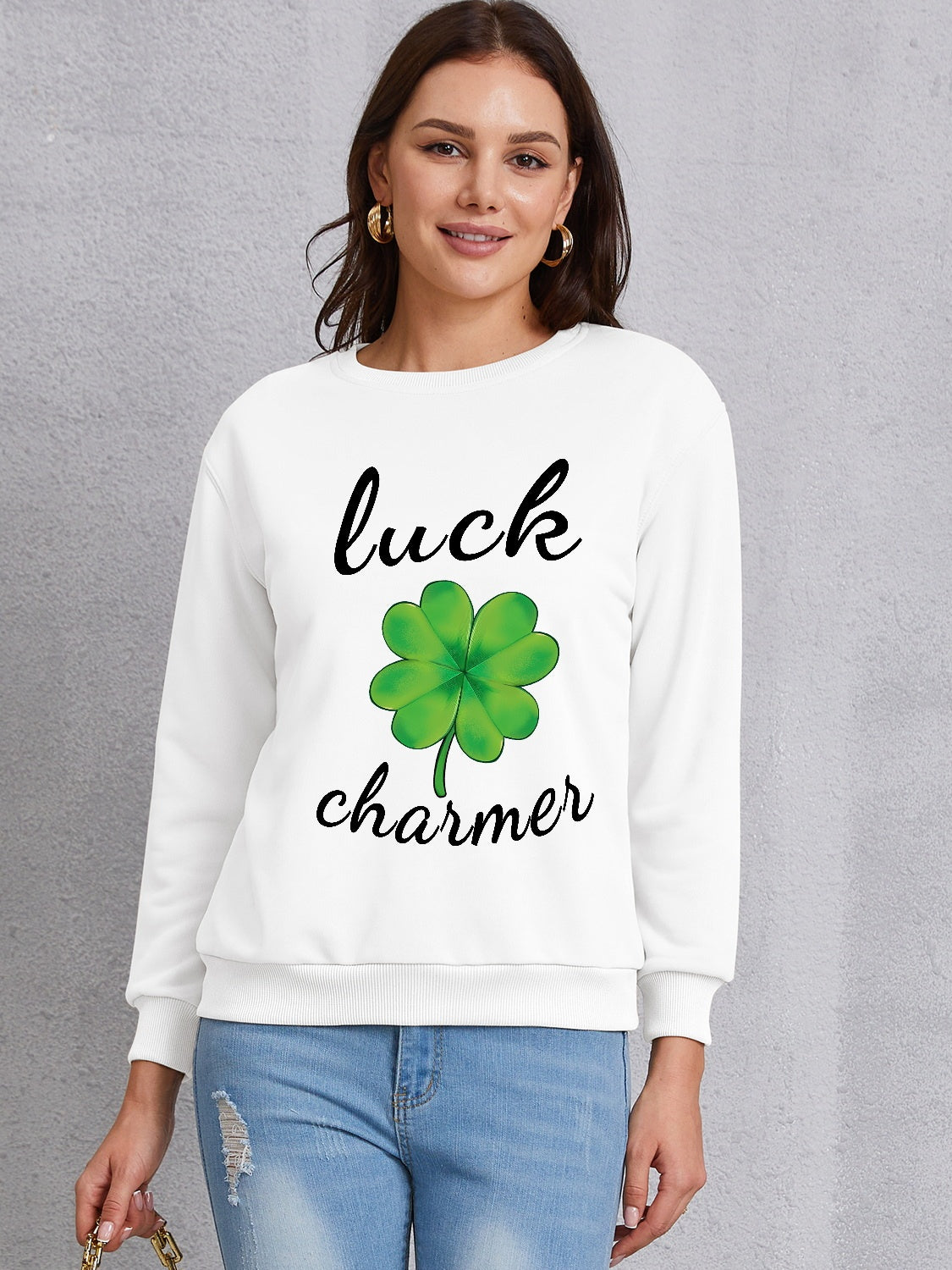 LUCK CHARMER Round Neck Sweatshirt 