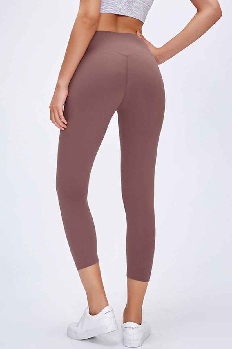 Slim Hip Cropped Leggings - Babbazon