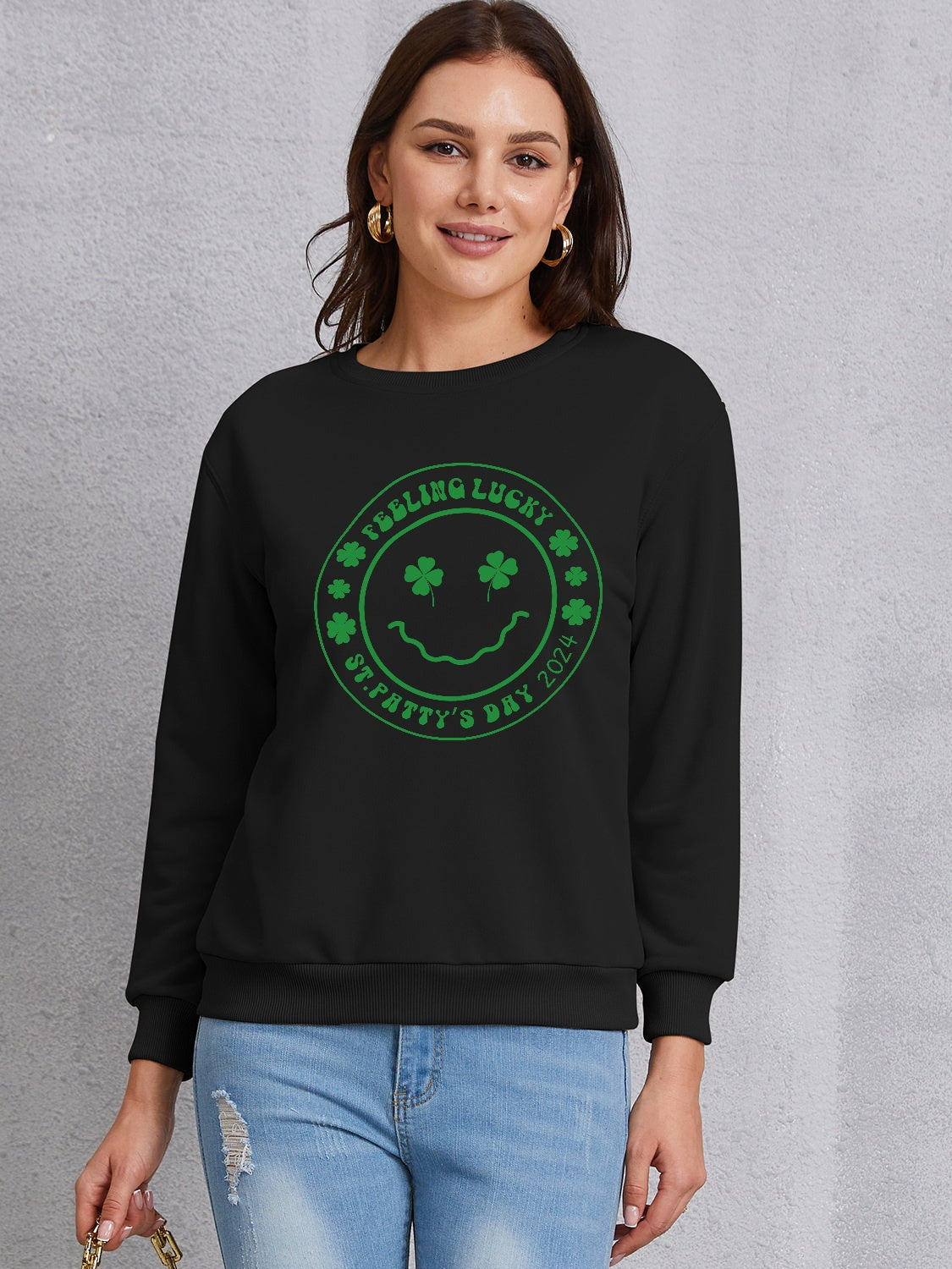 FEELING LUCKY ST. PATRICK'S DAY 2024 Round Neck Sweatshirt 