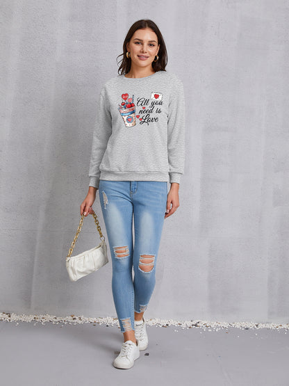 ALL YOU NEED IS LOVE Round Neck Sweatshirt 