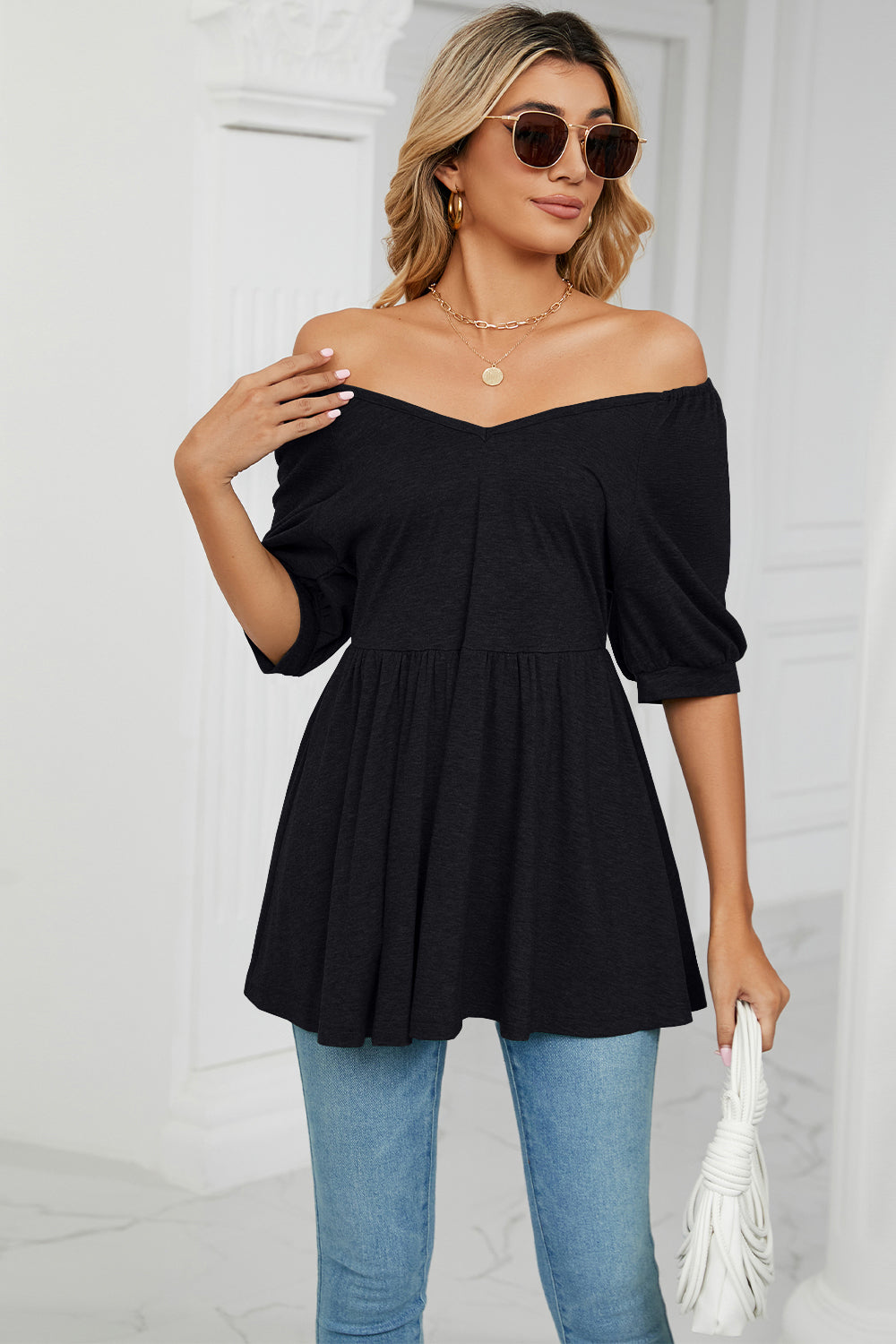 V-Neck Babydoll Top