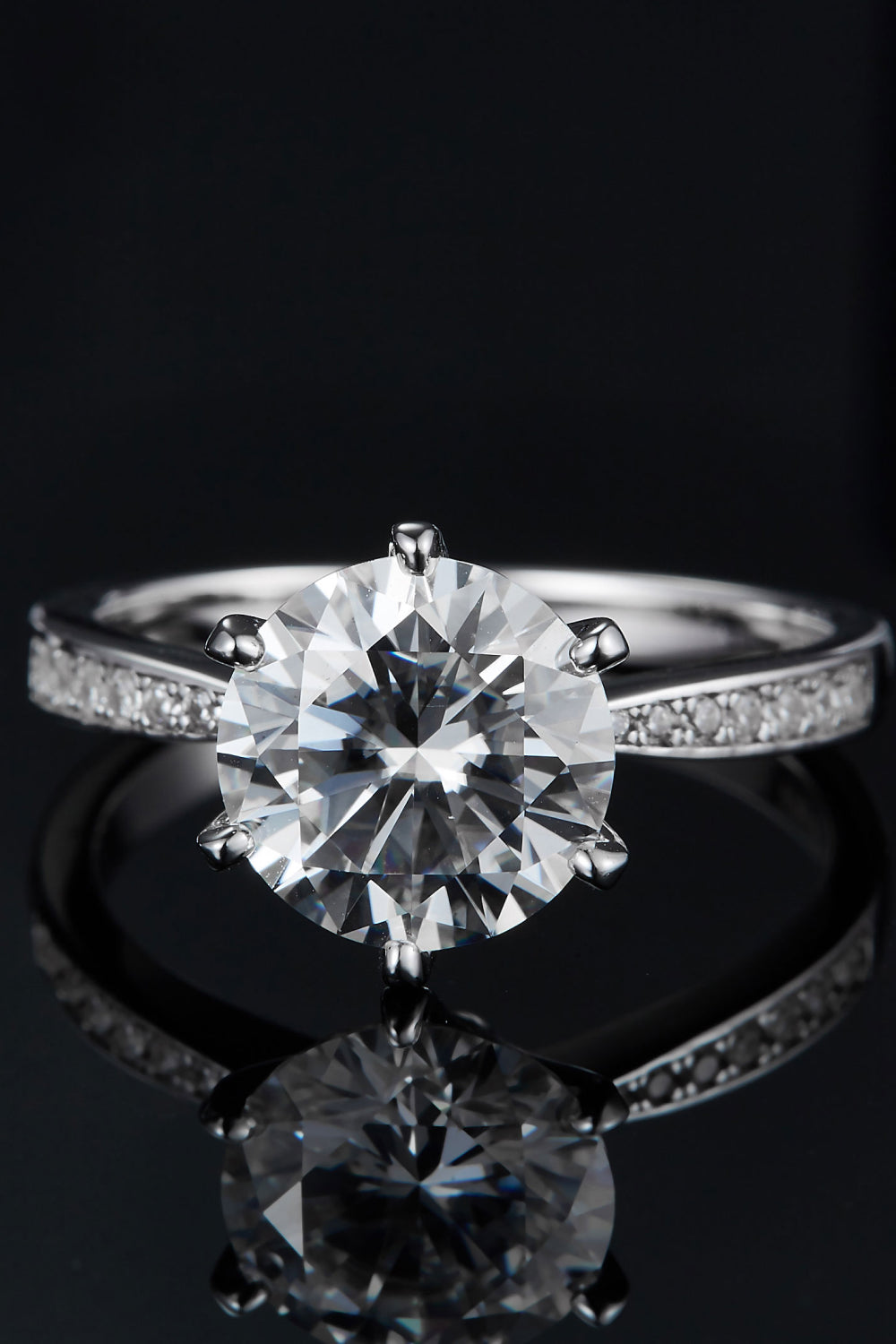 3 Carat Moissanite Side Stone Ring 