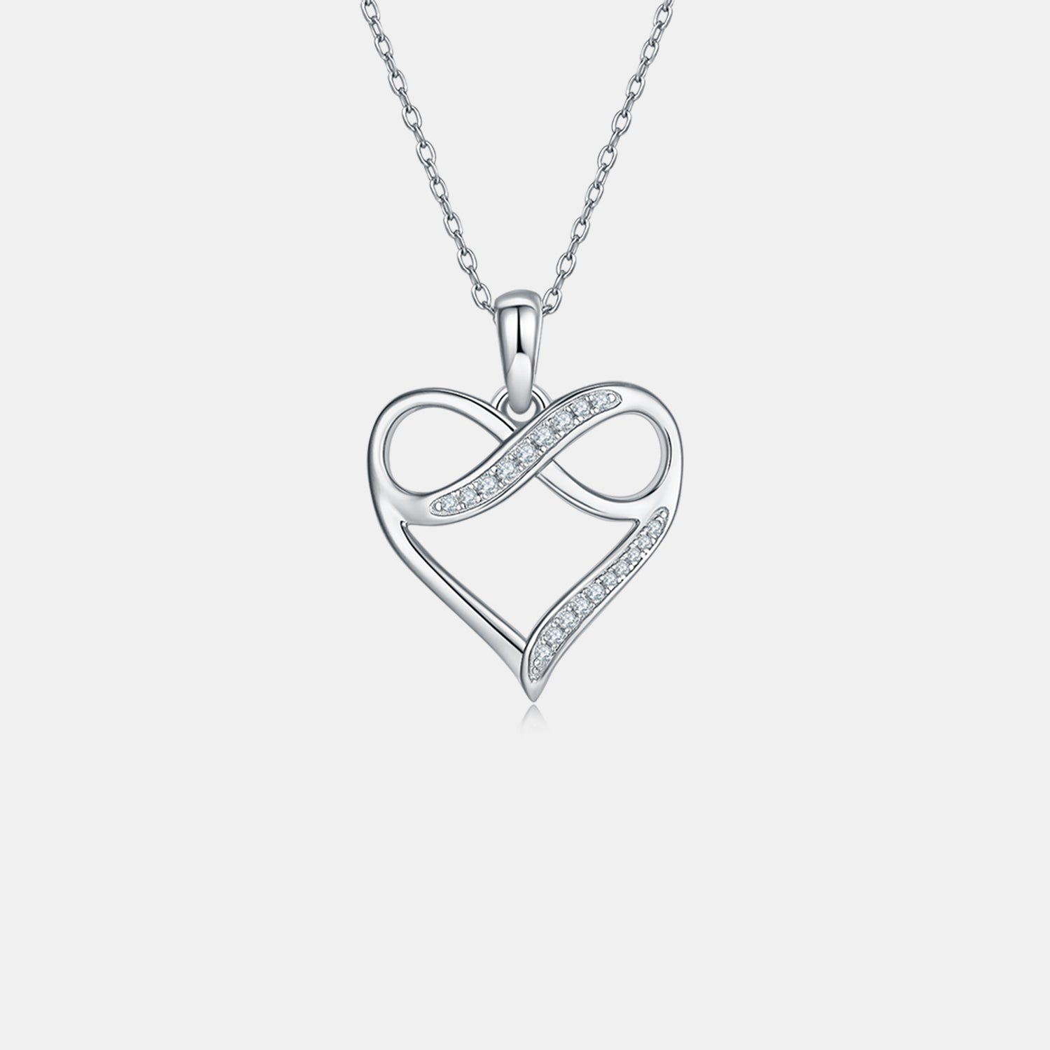 Moissanite 925 Sterling Silver Heart Necklace 