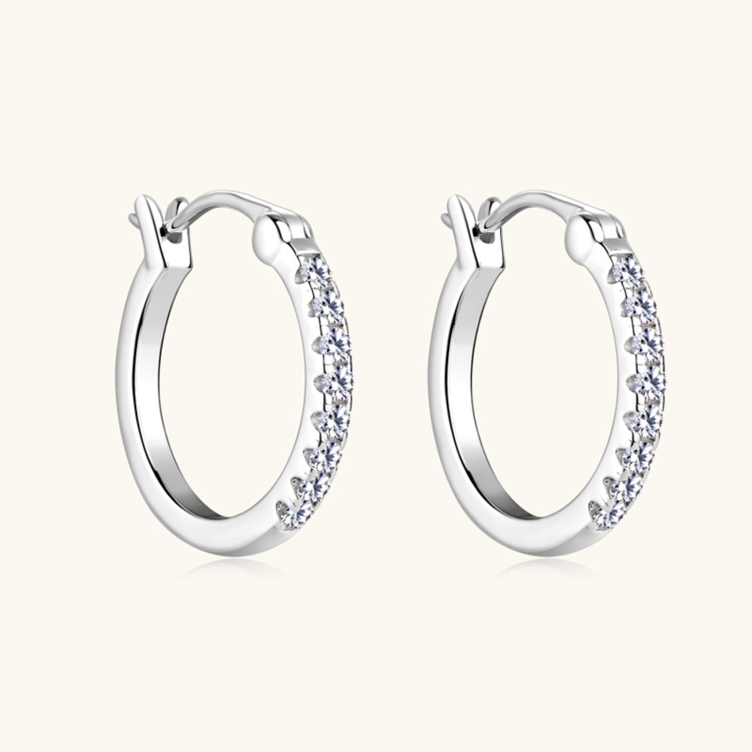 925 Sterling Silver Moissanite Huggie Earrings 