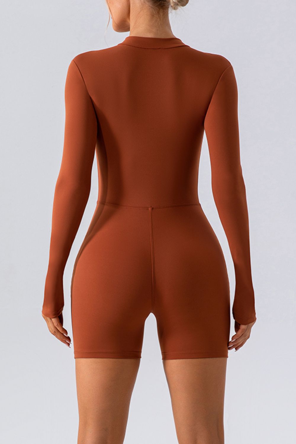 Half Zip Long Sleeve Active Romper 