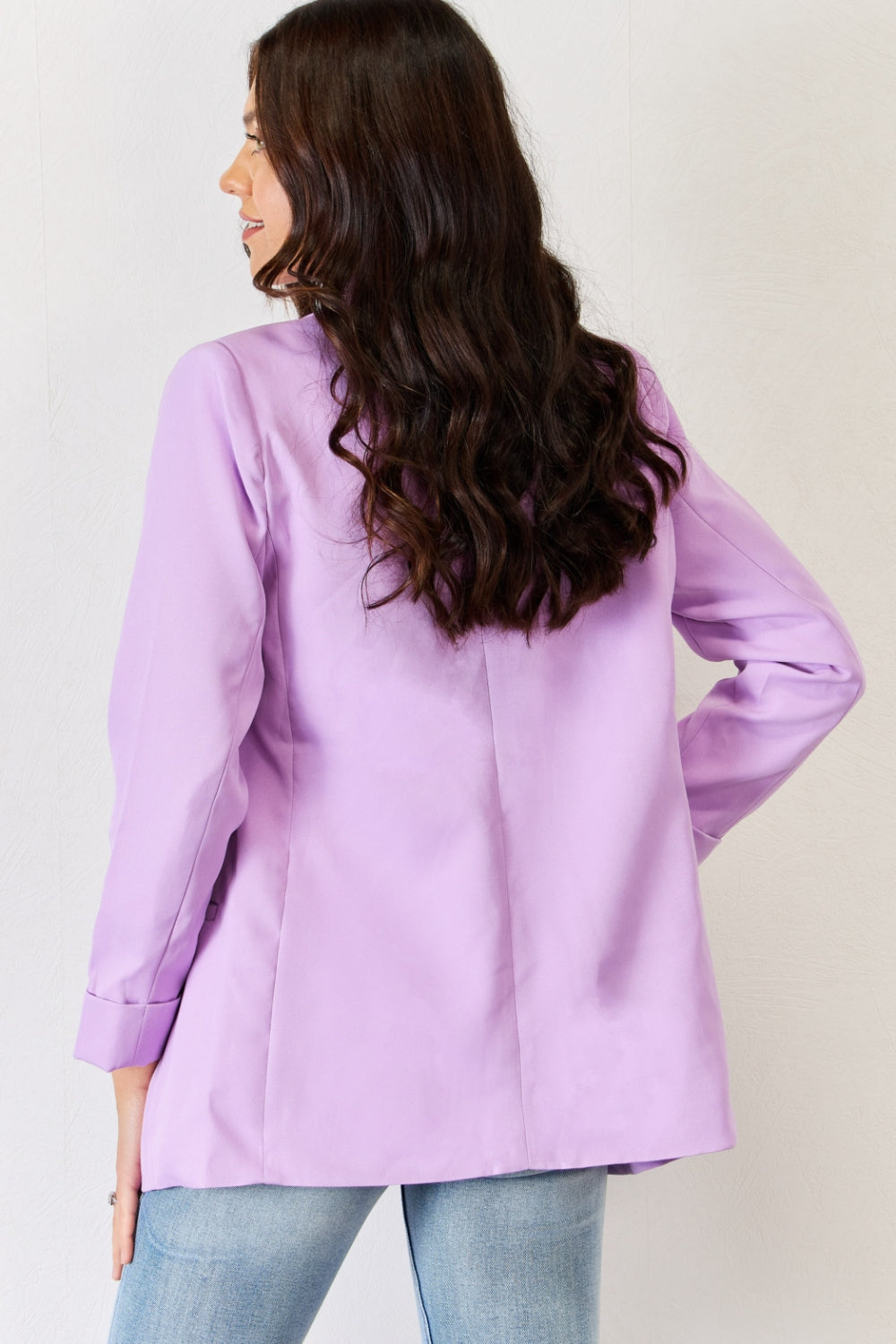 Zenana Open Front Long Sleeve Blazer 