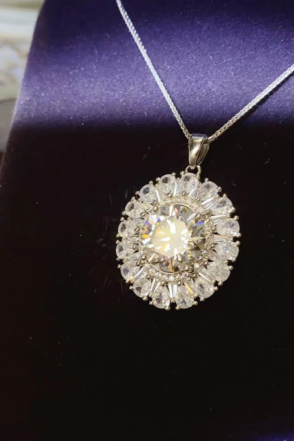 5 Carat Moissanite 925 Sterling Silver Necklace 