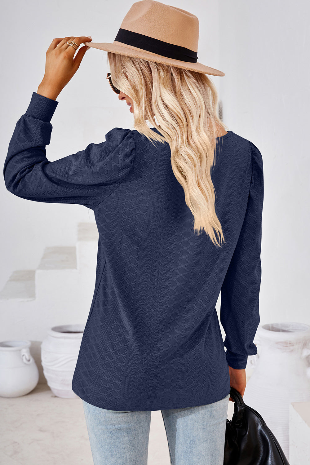 Square Neck Puff Sleeve T-Shirt 