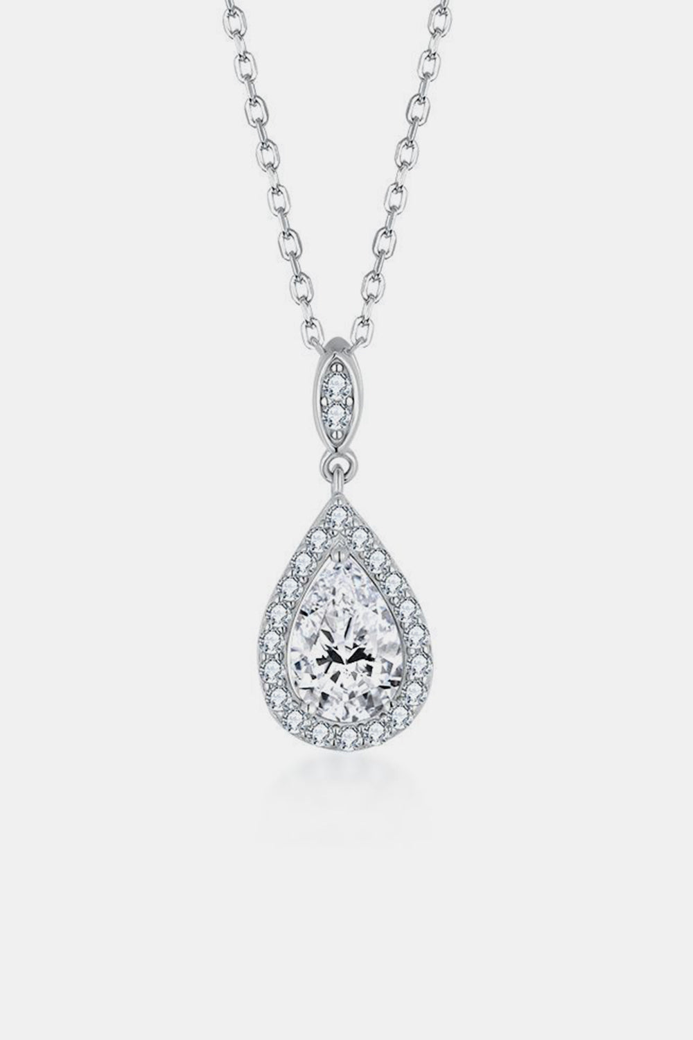 1.5 Carat Moissanite 925 Sterling Silver Teardrop Necklace 